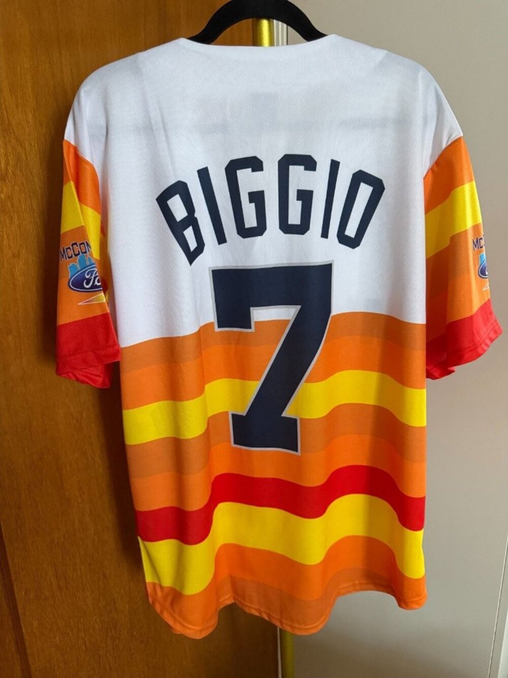 Missions Biggio #7 Jersey 2XL 2024 Giveaway Baseball Orange Striped 1037